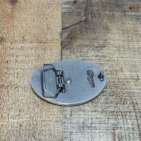 Running Jumping Deer in Nature Vintage Nocona Belt Buckle W/  camouflage backing - Picture 5 of 10